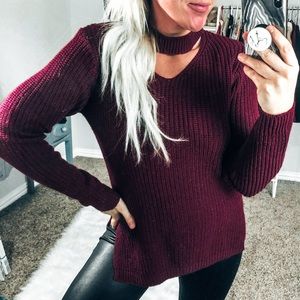 Love by Chesley Choker Neck Knit Sweater